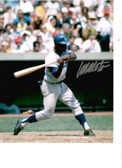 Manny Mota Signed Autographed 8x10 Photo LA Dodgers Outfielder W/ COA G