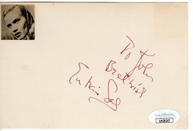 Eva Marie Saint Signed Autographed Index Card On the Waterfront JSA AM28247