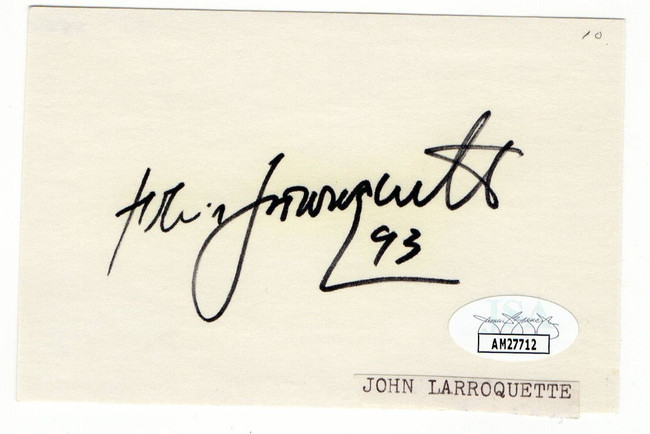 John Larroquette Signed Autographed Index Card Night Court 1993 JSA AM27712