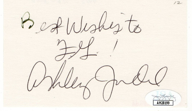Ashley Judd Signed Autographed Index Card Heat Kiss the Girls JSA AM28199