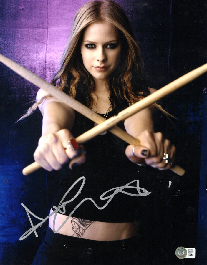 Avril Lavinge Signed Autographed 11X14 Photo Sexy Crossed Drumsticks BAS BH27860