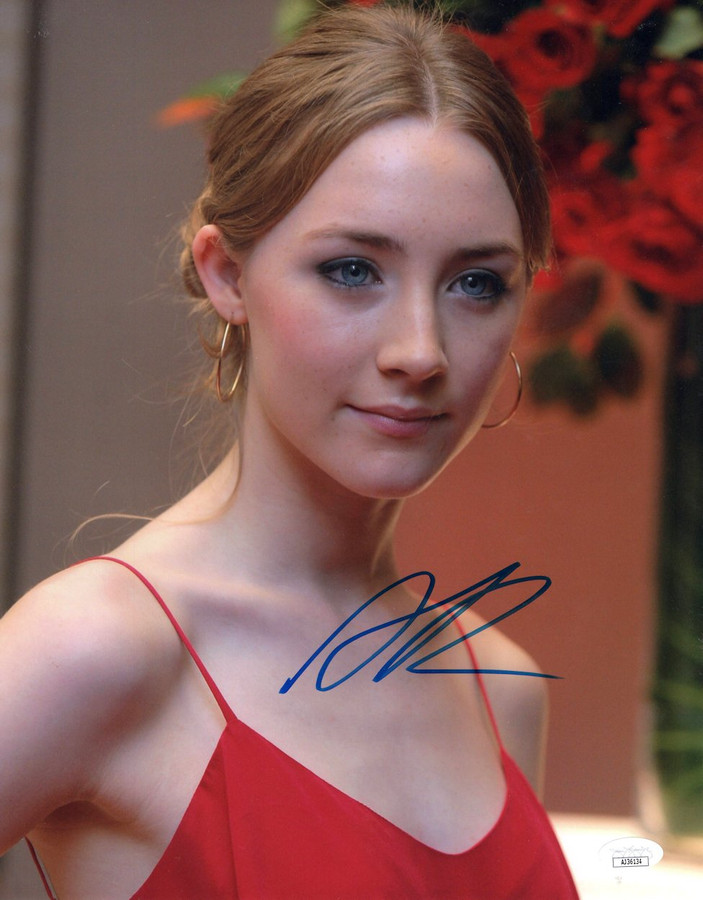 Saoirse Ronan Signed Autograph 11X14 Photo Lady Bird Red Sexy Dress JSA AJ36134