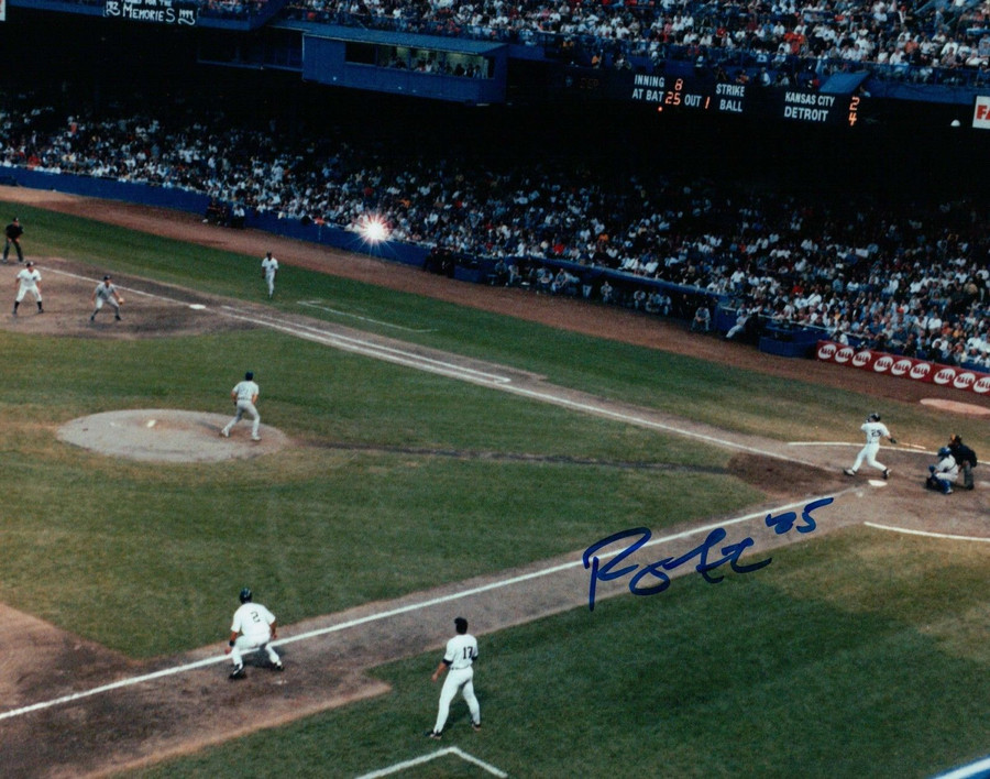 Robert Fick Signed 8X10 Photo Autograph "#25" Tiger Stadium Last HR Blue Ink COA