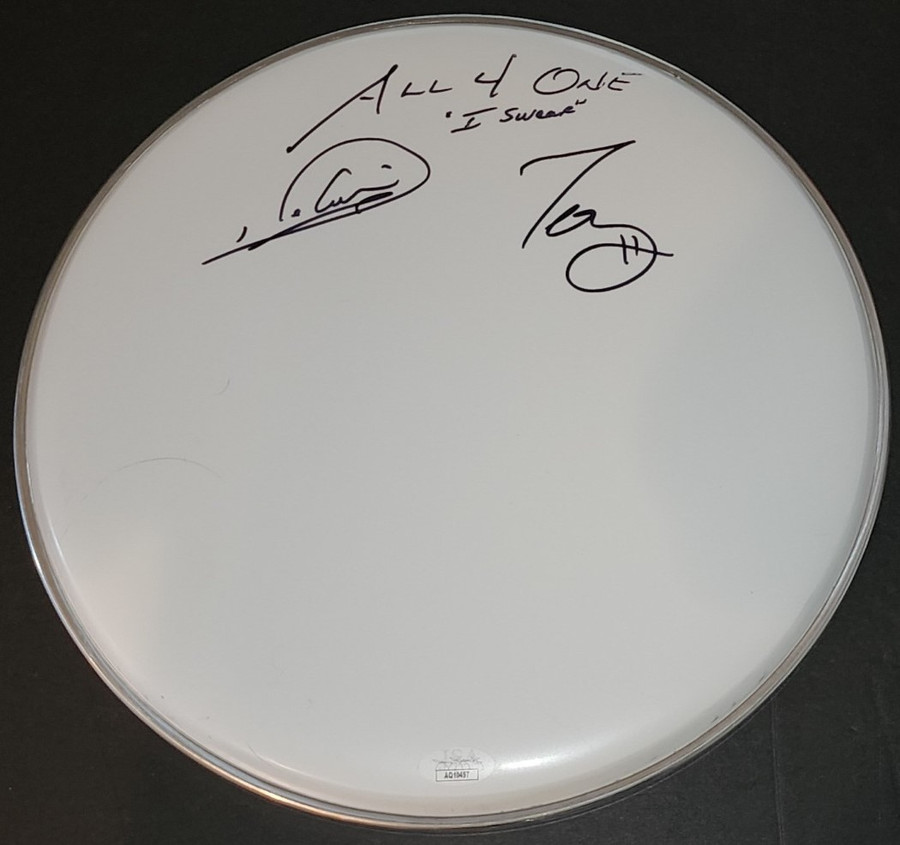 All-4-One Signed 12" Drumhead Delious Kennedy Tony Borowiak I Swear JSA AQ10497