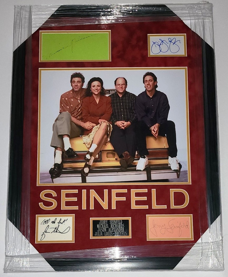Seinfeld Signed Cast Display Jerry Seinfeld Michael Richards +2 JSA YY54075