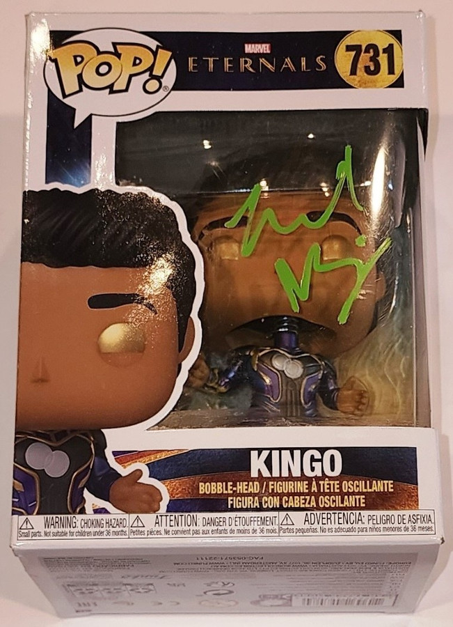 Kumail Nanjiani Signed Funko POP! Marvel Eternals Kingo Window Swap JSA AQ33211