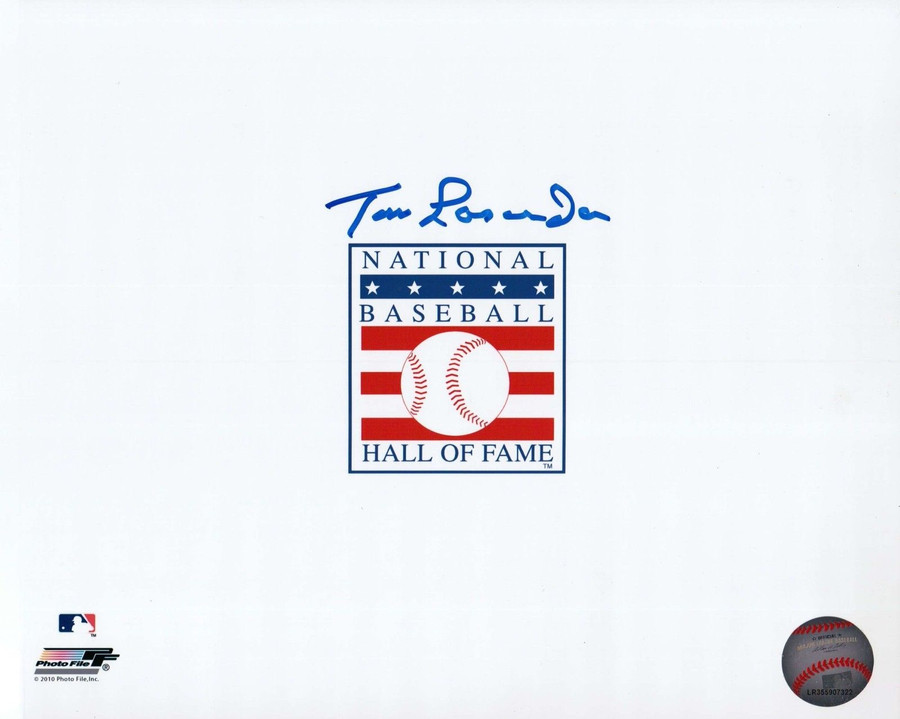 Tommy Lasorda Signed 8X10 Photo Autograph LA Dodgers Hall of Fame Logo Auto COA