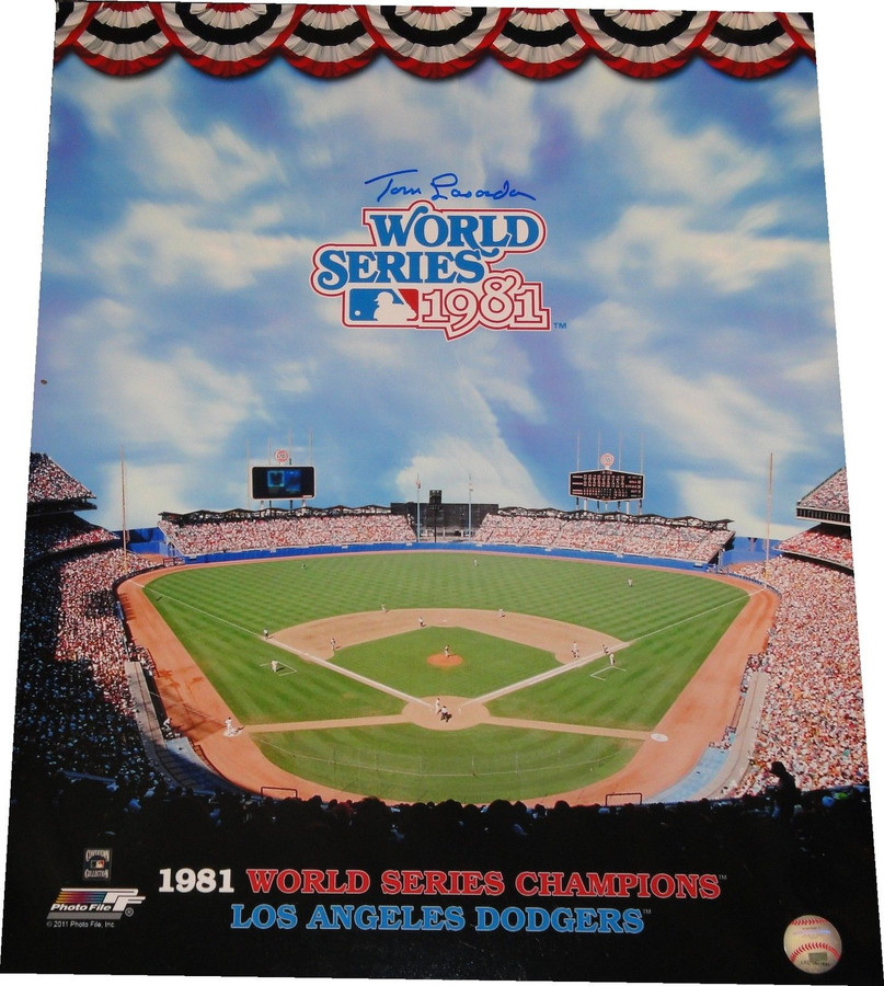 Tommy Lasorda Signed Autographed 16x20 Photo LA Dodgers 1981 Celebration WS COA