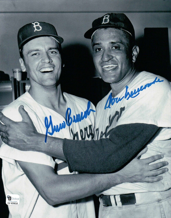 Don Newcombe/Gino Cimoli Signed 8X10 Photo Dual Autograph Locker Room Auto GAI