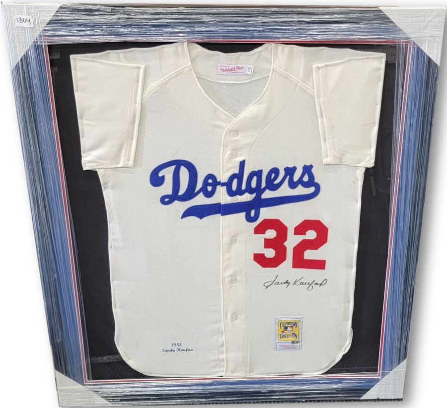 Sandy Koufax Signed Autographed Framed Jersey Brooklyn Dodgers 1955 MLB Holo