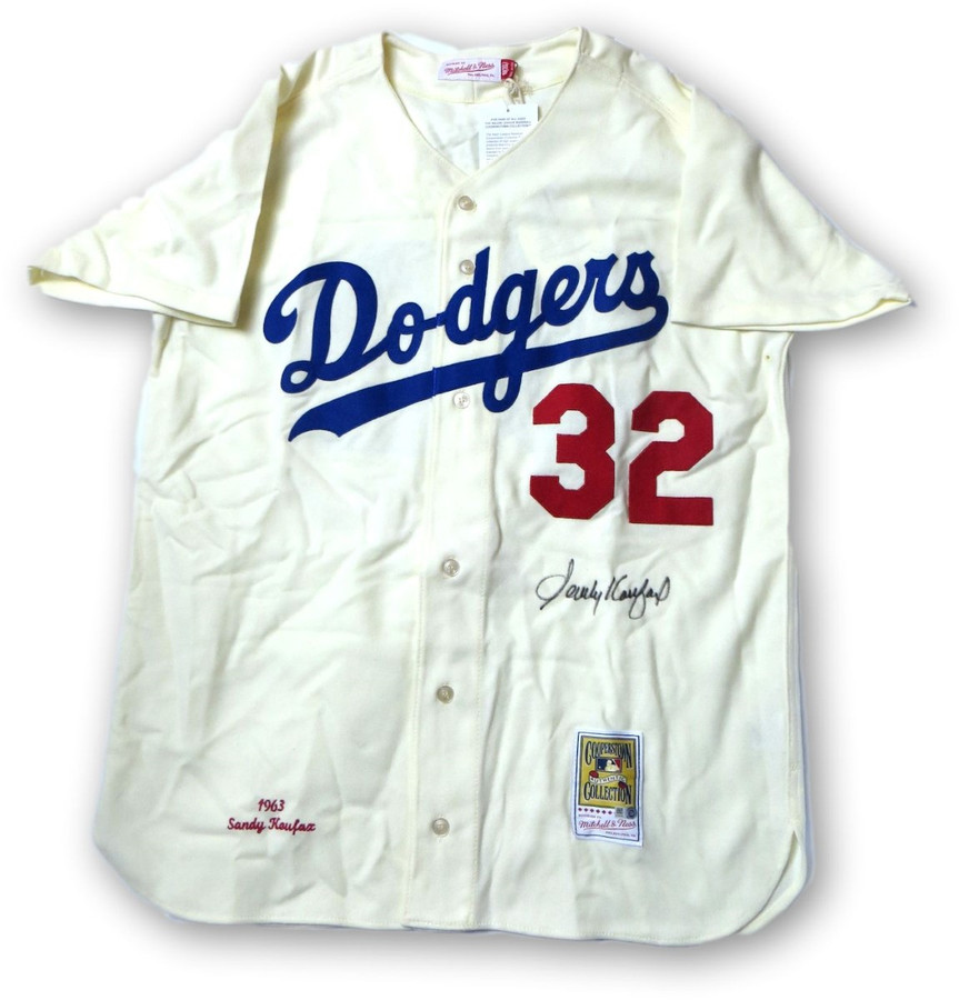 Sandy Koufax Autographed Mitchell & Ness Jersey 1963 Dodgers Home MLB JD623892