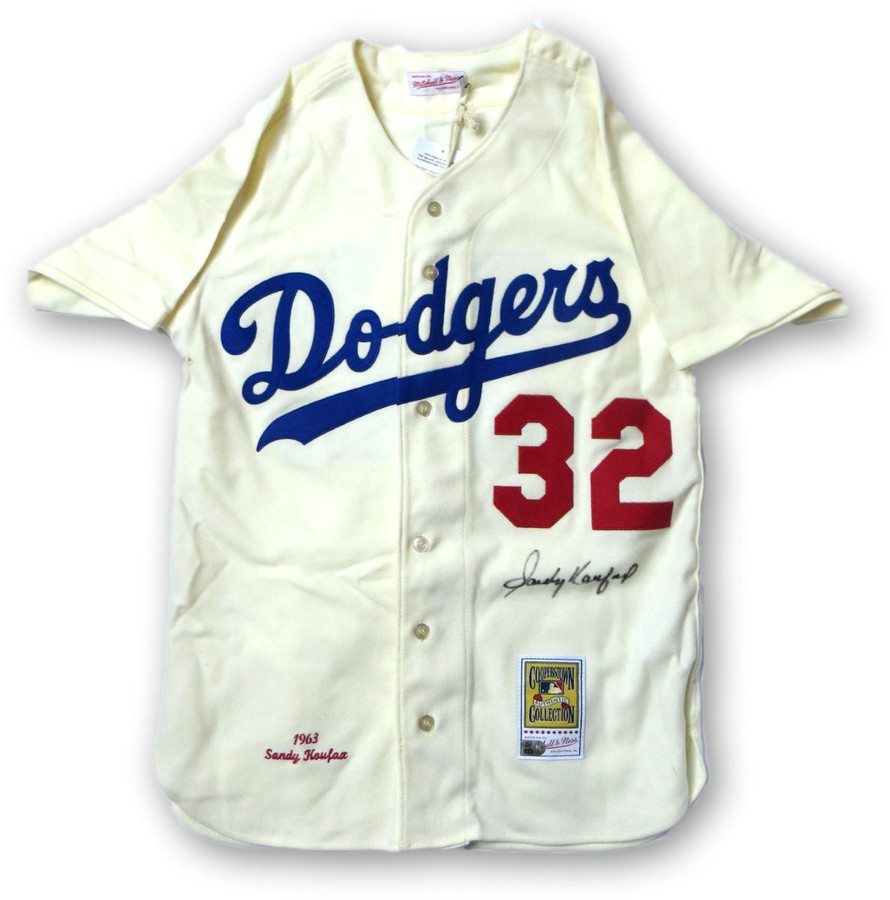 Sandy Koufax Autographed Mitchell & Ness Jersey 1963 Dodgers Home MLB YP045650