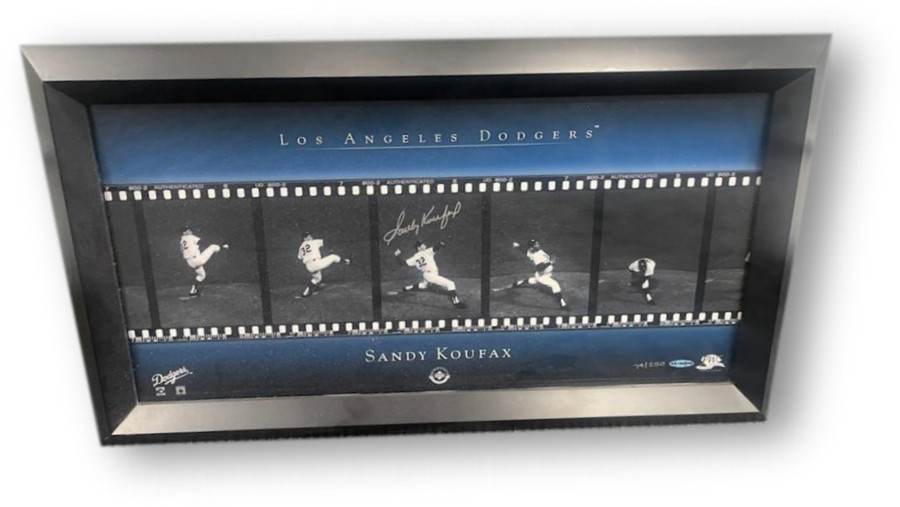 Sandy Koufax Hand Signed Auto Panoramic Photo Framed Dodgers Pitcher UDA Sticker