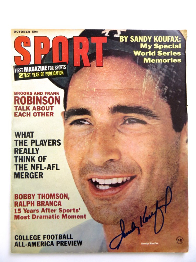 Sandy Koufax Signed Autographed Magazine SPORT 1966 October Dodgers JSA AB27664