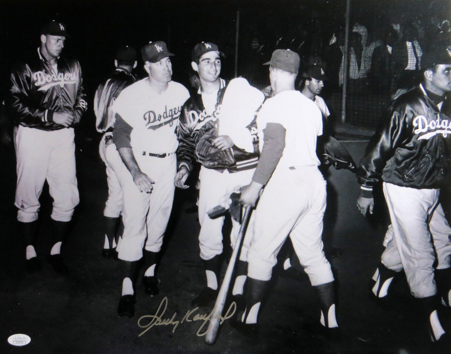 Sandy Koufax Signed Autographed 16X20 Photo Dodgers Locker Room w/Snider JSA