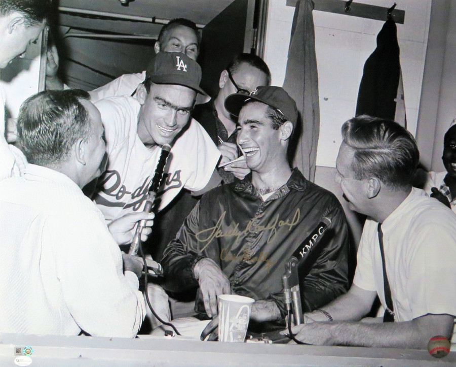 Sandy Koufax Vin Scully Dual Autographed 16X20 Photo Dodgers Legends OA 8417676