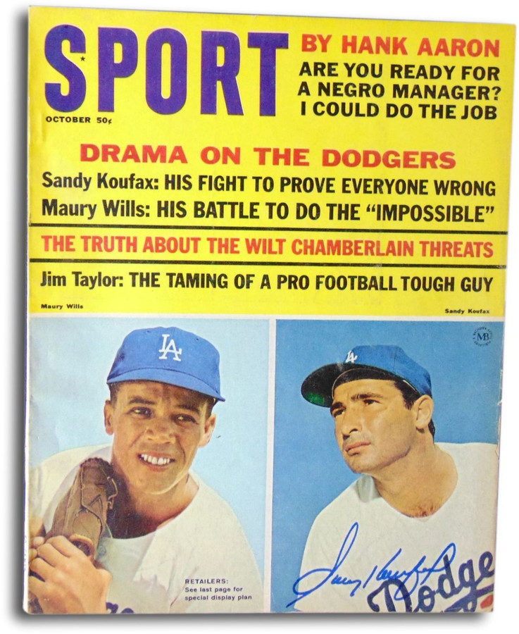 Sandy Koufax Autographed 1965 Sport Magazine Dodgers Blue Ink JSA AA84571