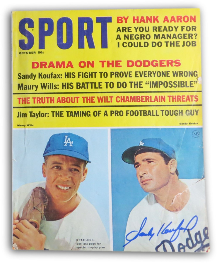 Sandy Koufax Signed Autographed Sport Magazine Oct 1965 Dodgers OA 8089743