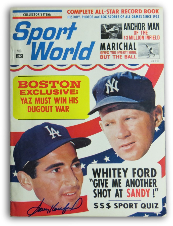 Sandy Koufax Signed Autographed Sport World Magazine Aug 1964 Dodgers OA 8089679
