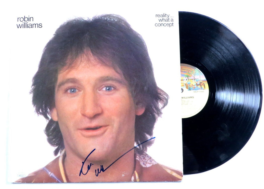 Robin Williams Autographed Record Album Cover Reality What a Concept JSA AB55123