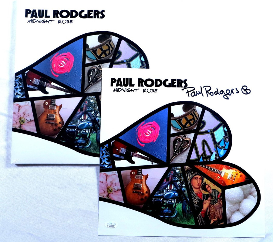 Paul Rodgers Signed Autographed Record Album Insert Midnight Rose w/Record JSA