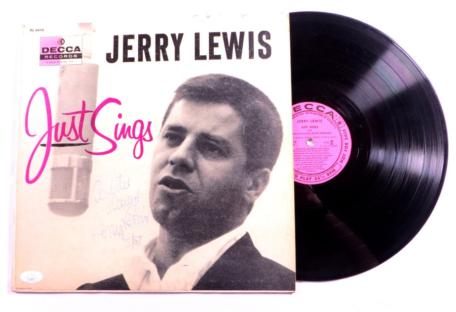Jerry Lewis Signed Autographed Record Album Cover Just Sings 5/57 JSA AL29651