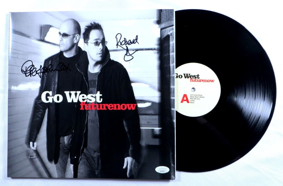 Peter Cox Richard Drummie Signed Autographed Record Album Cover Go West JSA