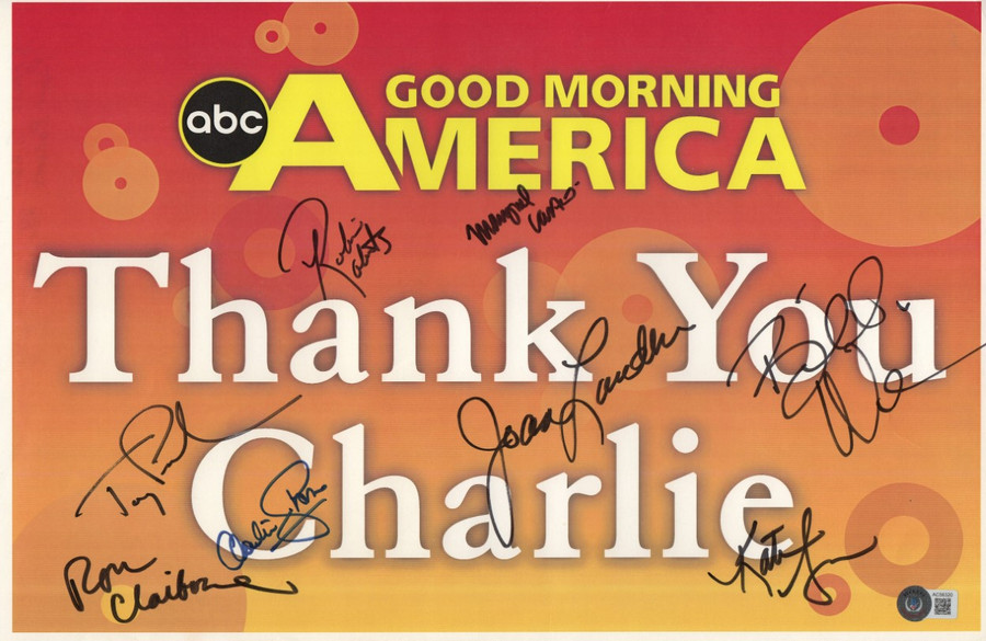 Good Morning America Cast Signed Autographed 11X17 Photo Lunden Gibson AC56320