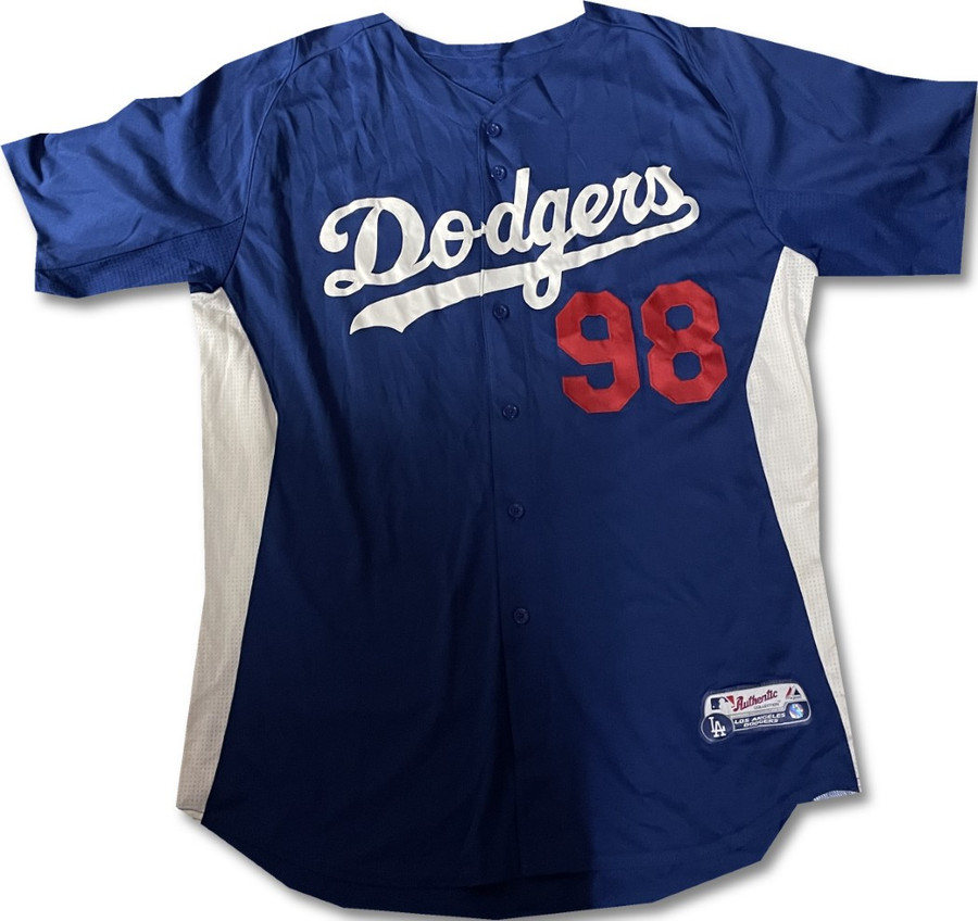 ドジャース 1968年 MLB Dodgers ブリキ缶 BIGサイズ 98 Team Issued Authentic Batting Practice Jersey Dodgers MLB 2XL