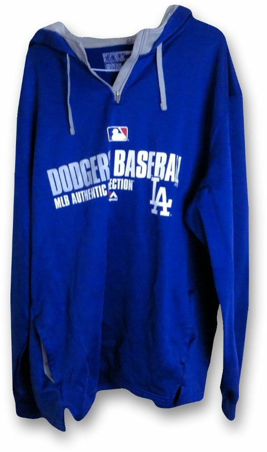 Carl Crawford 2014 Player Worn Hoodie Sweatshirt Jacket Dodgers MLB EK645498 XL