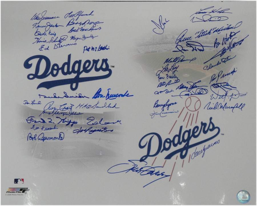 Ed Roebuck Willie Davis Mike Marshall Bill Russell Erskine 16x20 Signed Dodgers