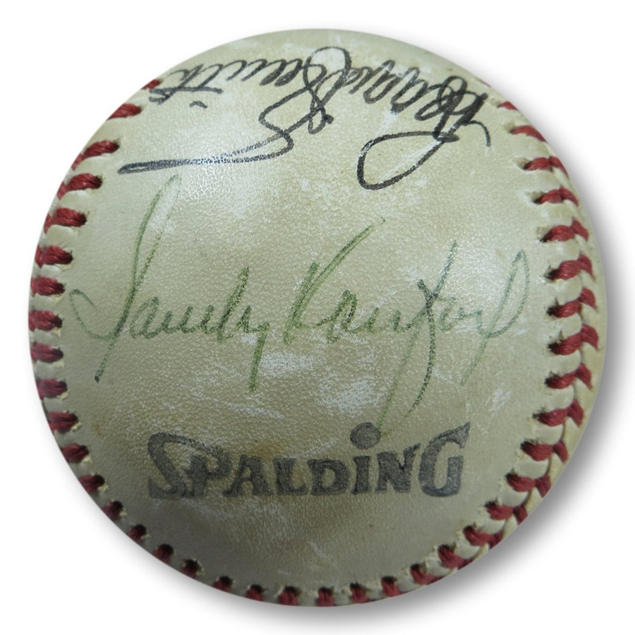 Dodgers Multi-Signed Signed Autographed Baseball Koufax Lopes Baker JSA YY54128