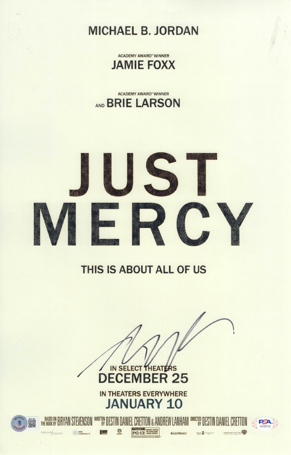 Michael B. Jordan Signed Autographed 11X17 Photo Just Mercy PSA Beckett
