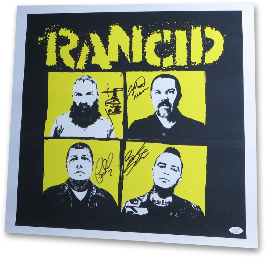 Rancid Band Signed Autographed 20X20 Poster Armstrong Freeman Frederiksen +1 JSA