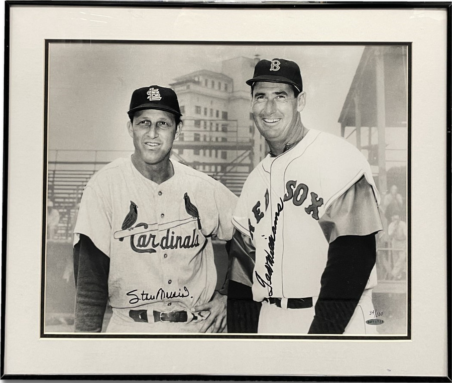 Ted Williams Stan Musial Dual Signed Autographed Framed 16x20 Photo 34/100 UDA