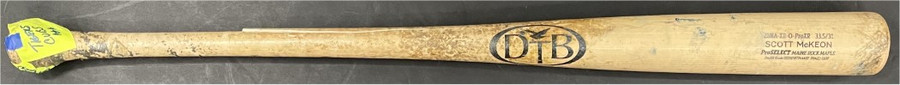 Scott McKeon Game Used Baseball Bat Cubs Handcrafted Cone Knob CRACKED