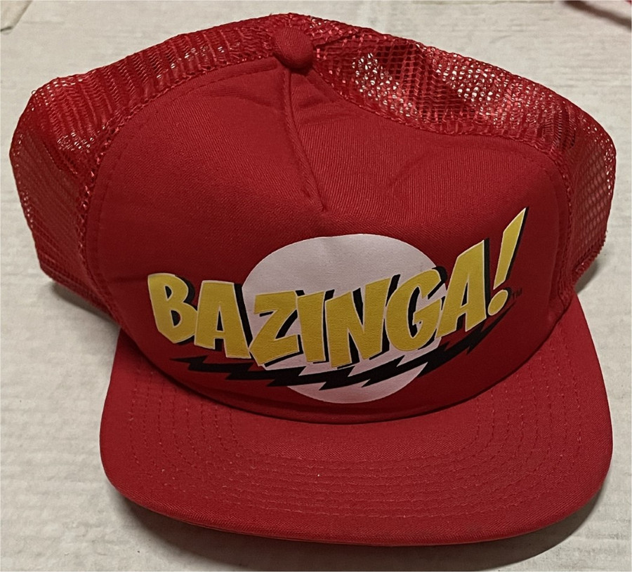 The Big Bang Theory Hat W/ Back Mesh "Bazinga" Red & Yellow Sheldon Penny
