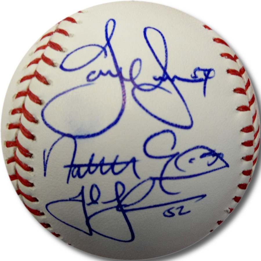 Kenley Jansen Hairston AJ Ellis Rivera Guerra La Rosa 2012 Signed Dodger Ball