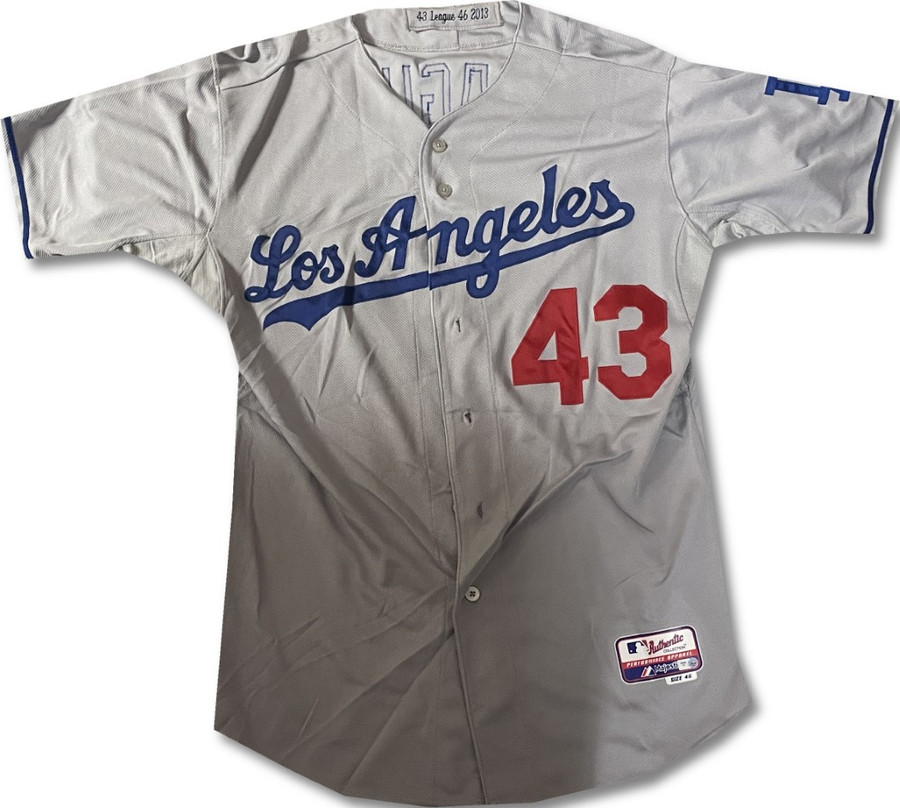 Brandon League Team Issued Away Grey Majestic Jersey Dodgers XL / Xlarge MLB