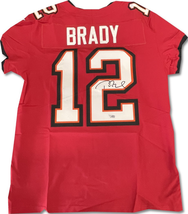 Tom Brady Signed Autographed Authentic Red Jersey Buccaneers Medium Fanatics