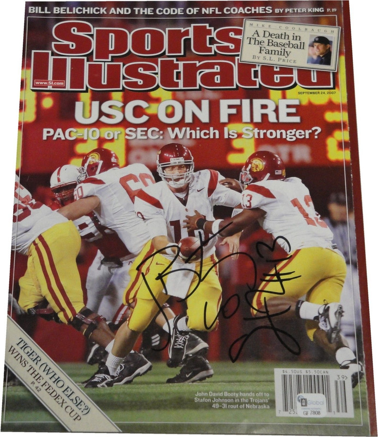 John Booty Stafon Johnson Dual Hand Signed Sports Illustrated Magazine GA