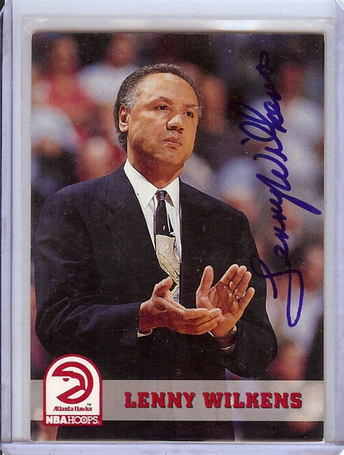 Lenny Wilkens 1993-94 Hoops Hand Signed Autograph Hawks Coach #230 JSA AI69368