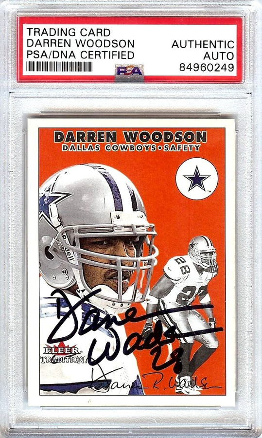 Darren Woodson 2000 Fleer Tradition Hand Signed Autograph Cowboys #28 PSA 0249