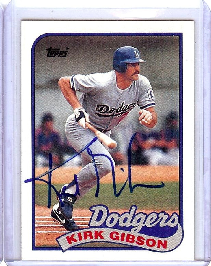 Kirk Gibson 1989 Topps Hand Signed Autograph Dodgers #340 JSA AK83894