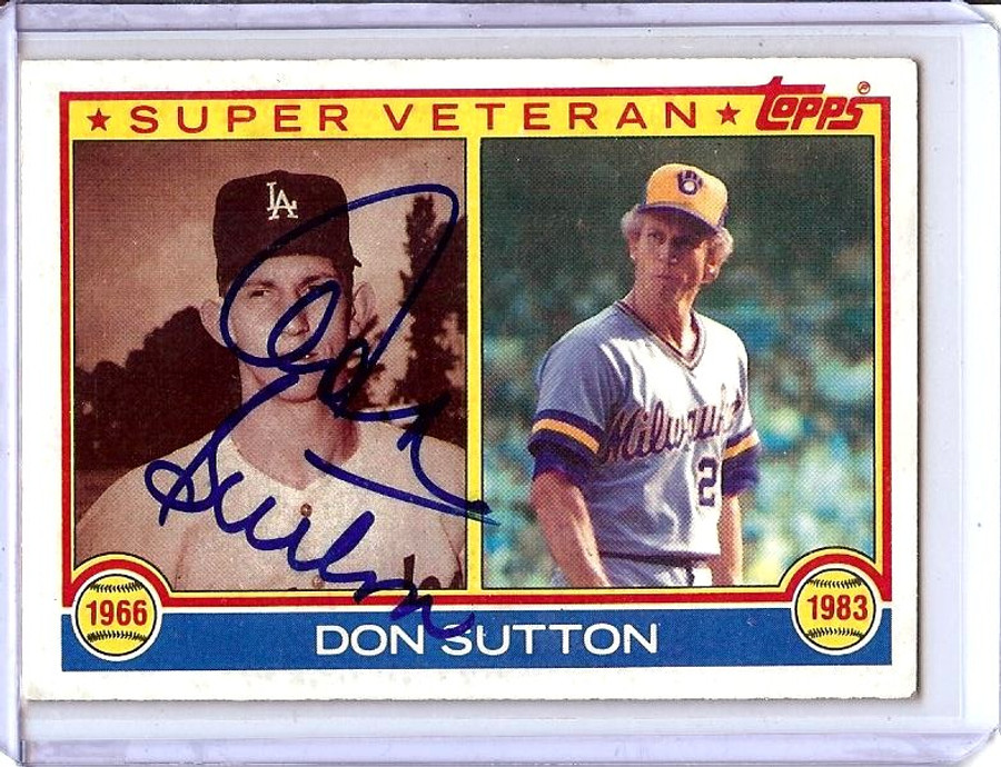 Don Sutton 1982 Topps Hand Signed Autograph Super Vet Brewers #146 JSA AK83874