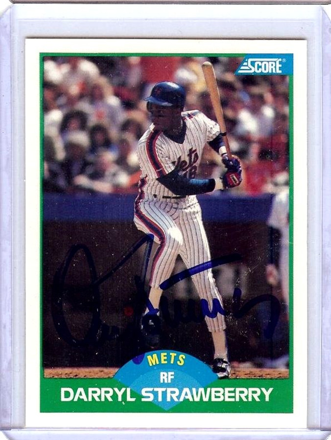 Darryl Strawberry 1989 Score Hand Signed Autograph Mets #10 JSA AK83891