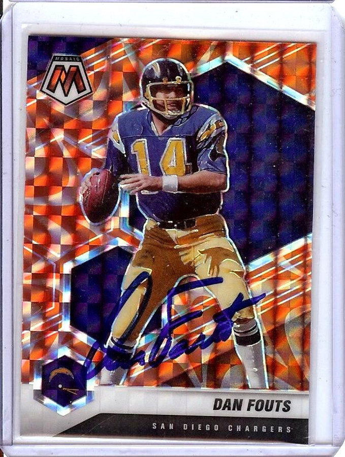 Dan Fouts 2021 Mosaic Orange Prizm Signed Autograph Chargers #112 JSA AH03575