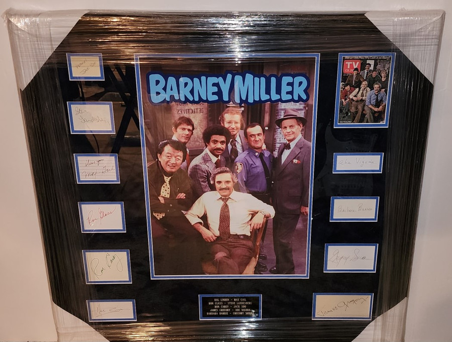 Barney Miller Signed Photo Display Hal Linden Max Gail Ron Glass Jack Soo +6 BAS