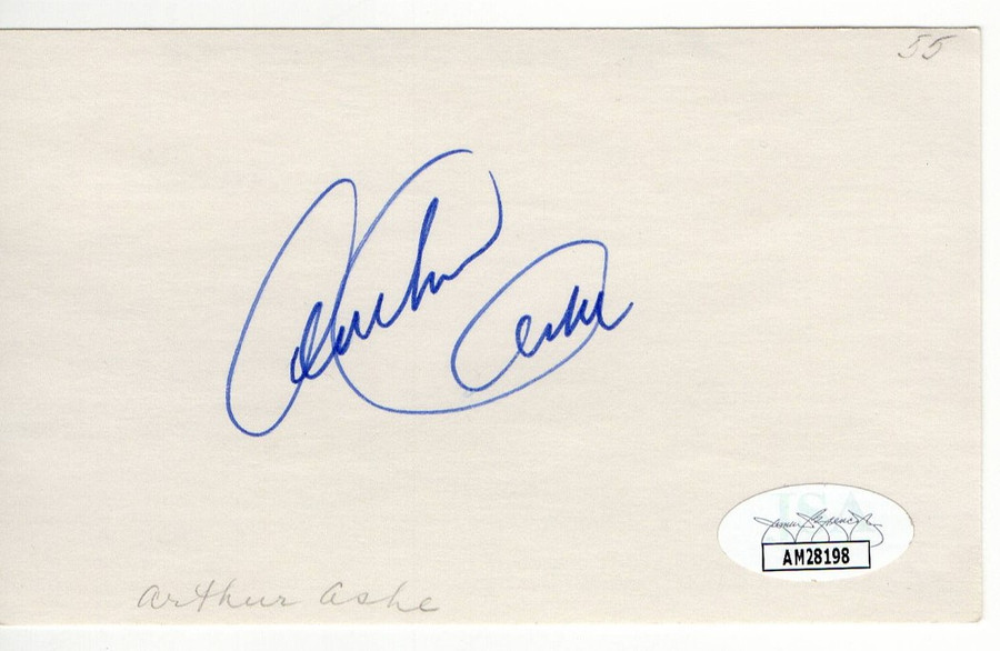 Arthur Ashe Signed Autographed Index Card Legendary Tennis Player JSA AM28198