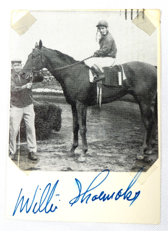 Willie Shoemaker Signed Autographed Small Photo Legendary Jockey JSA AL41176